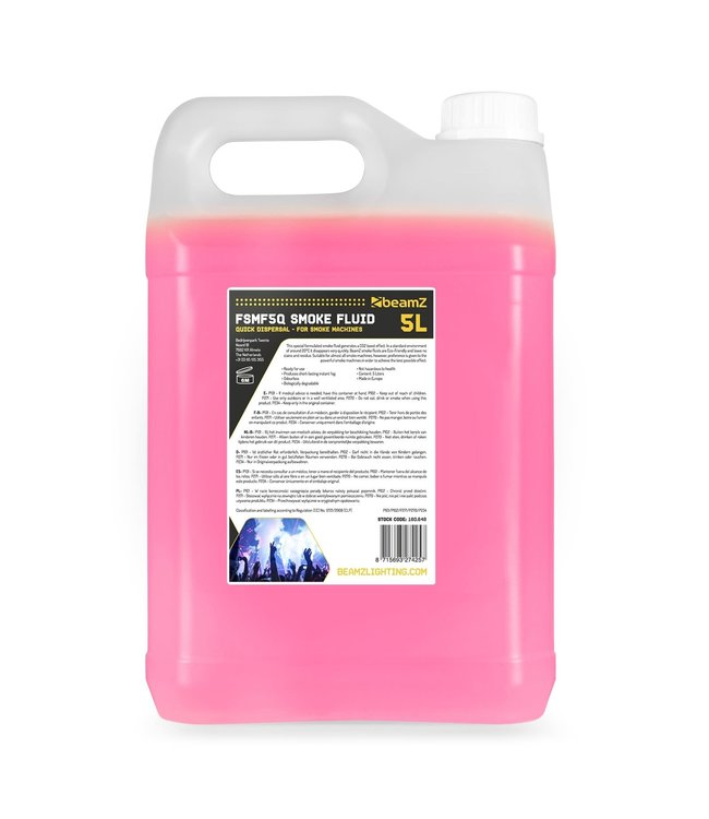 Beamz FSMF5Q SMOKE FLUID 5L QUICK DISPERSAL CO2 EFFECT 160.648