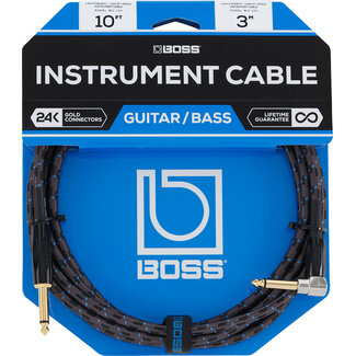 Boss BIC 15A gitaar cable 4.5m tweed ANGLED/STRAIGHT 1/4" 1x haaks