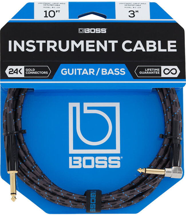 Boss BIC 15A gitaar cable 4.5m tweed ANGLED/STRAIGHT 1/4" 1x haaks