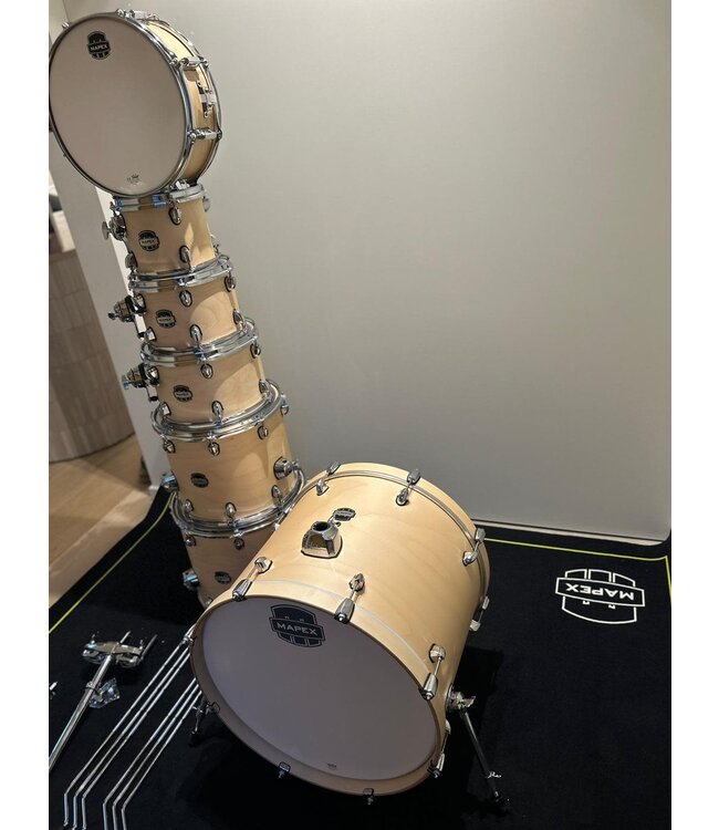 Mapex Mars Maple Stage+ Natural Skin MXMM628SFUNW 7 delige Mars drumkit + hardware + 8 inch tom Special Edition