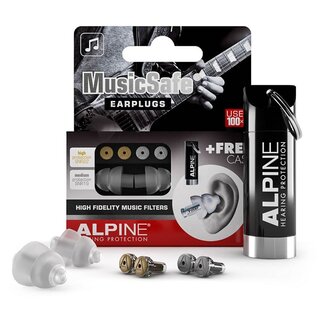 Alpine ALP-MS Alpine Hearing Protection MusicSafe, high-fidelity hearing 11,61 protection for musicians, transparant