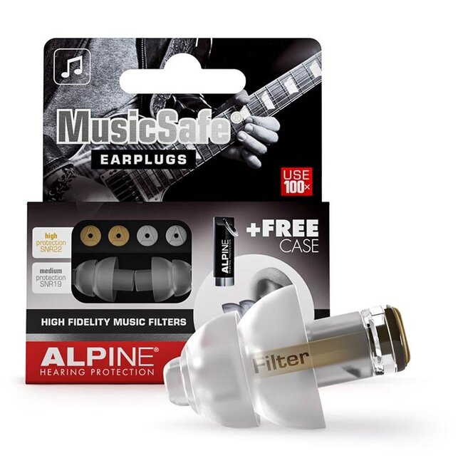 Alpine ALP-MS Alpine Hearing Protection MusicSafe, high-fidelity hearing 11,61 protection for musicians, transparant