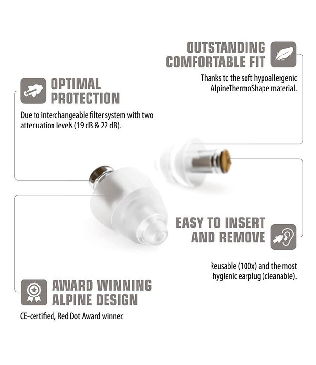 Alpine ALP-MS Alpine Hearing Protection MusicSafe, high-fidelity hearing 11,61 protection for musicians, transparant