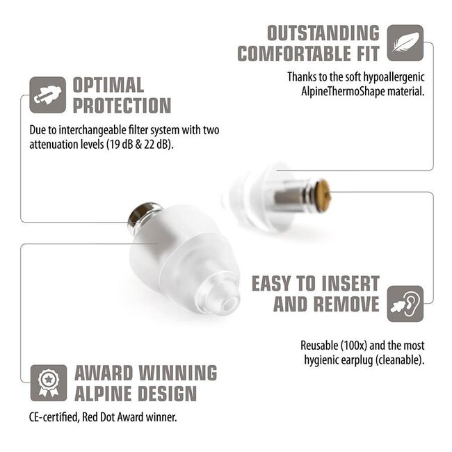 Alpine ALP-MS Alpine Hearing Protection MusicSafe, high-fidelity hearing 11,61 protection for musicians, transparant