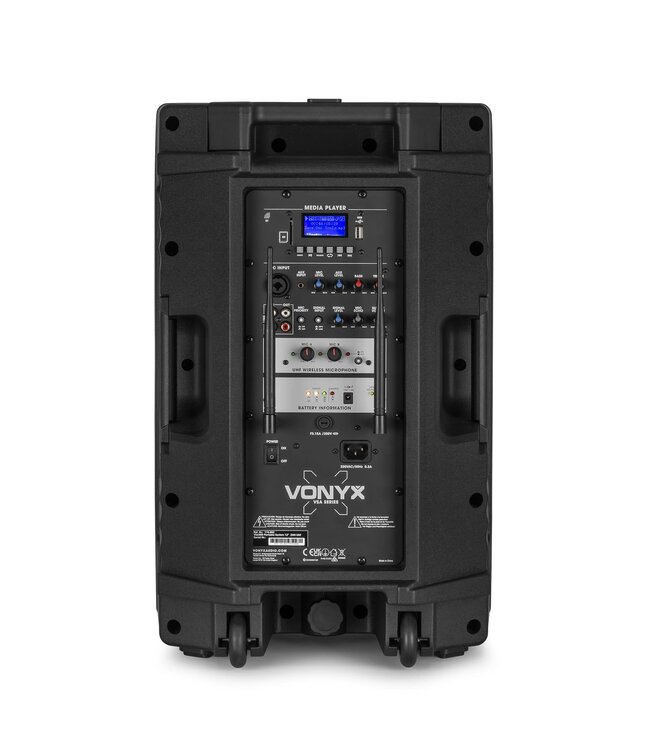 VONYX VSA500 PORTABLE SYSTEM Partybox 12" incl. 2 draadloze microfoons 174.052