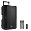 VONYX VSA700 PORTABLE SYSTEM Partybox 15" incl. 2 draadloze microfoons 174.055