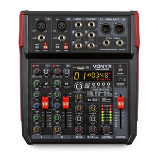 VONYX VM-KG06 MUSIC MIXER 6-CHANNEL BT/DSP/USB RECORD 172.594