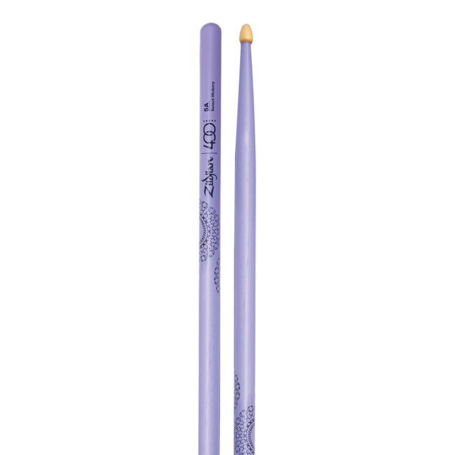 Zildjian Drum Sticks, Hickory, Acorn Tip, LE 400 ANNIVERSARY Z5AACP, purple Z5AACP-400