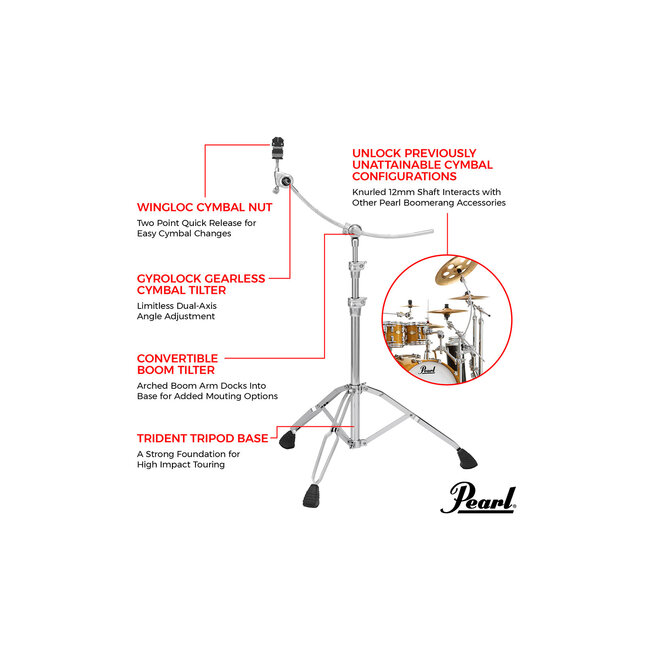 Pearl B-1030C Cymbal boom stand curved