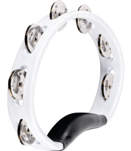 Meinl HTWH Hand Tambourine stainles headliner steel jingles one row white