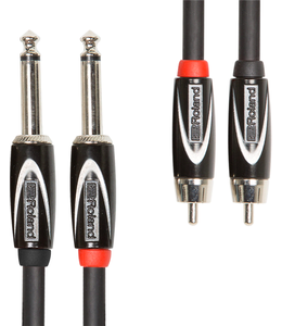 Roland RCC-10-2R28 - 2x Jack - 2x RCA kabel, 3m 10FT 3M INTERCONNECT CABLE, dual RCA-dual 1/4" jack