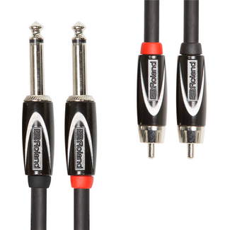 Roland RCC-10-2R28 - 2x Jack - 2x RCA kabel, 3m 10FT 3M INTERCONNECT CABLE, dual RCA-dual 1/4" jack