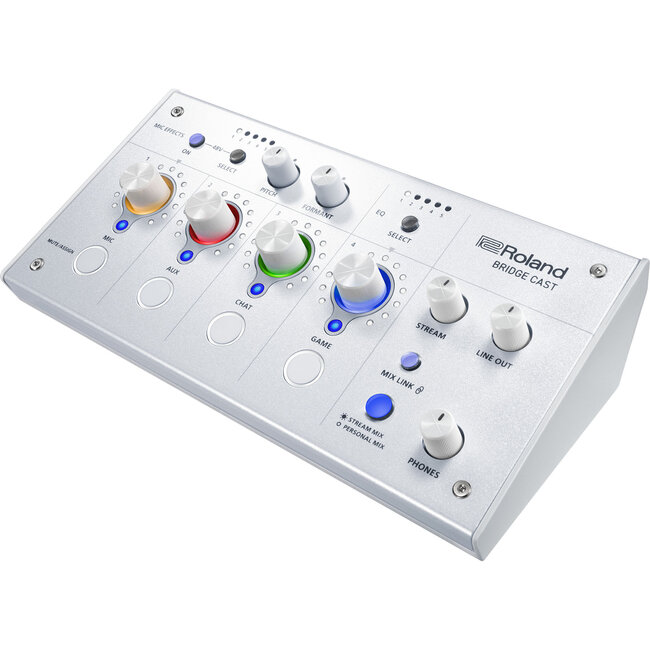 Roland BRC-WH BRIDGE CAST ICE WHITE DUAL BUS GAMING AUDIO MIXER FOR STREAMING