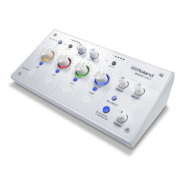 Roland BRC-WH BRIDGE CAST ICE WHITE DUAL BUS GAMING AUDIO MIXER FOR STREAMING
