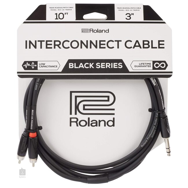 Roland RCC-10-TR28V2 Y kabel TRS stereo jack 6.3mm - 2x Jack mono 6.3mm 3 meter