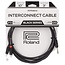 Roland RCC-10-TR28V2 Y kabel TRS stereo jack 6.3mm - 2x Jack mono 6.3mm 3 meter