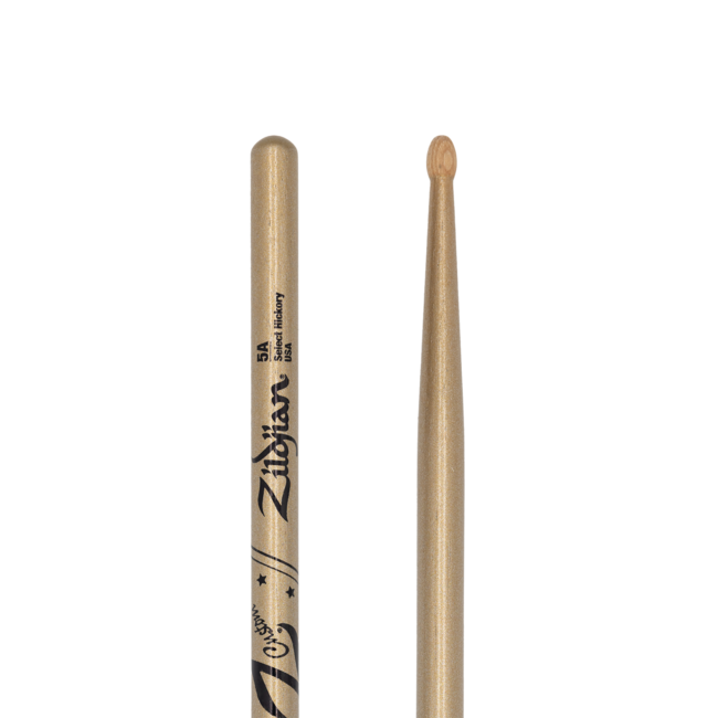 Zildjian ZIZ5ACG-ZC ZILDJIAN Drum Sticks, Z Custom LE, Hickory, Wood Tip, 5A, Gold Chroma