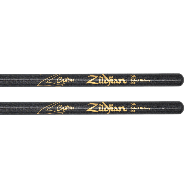 Zildjian ZIZ5ACB-ZC ZILDJIAN Drum Sticks, Z Custom LE, Hickory, Wood Tip, 5A, Black Chroma