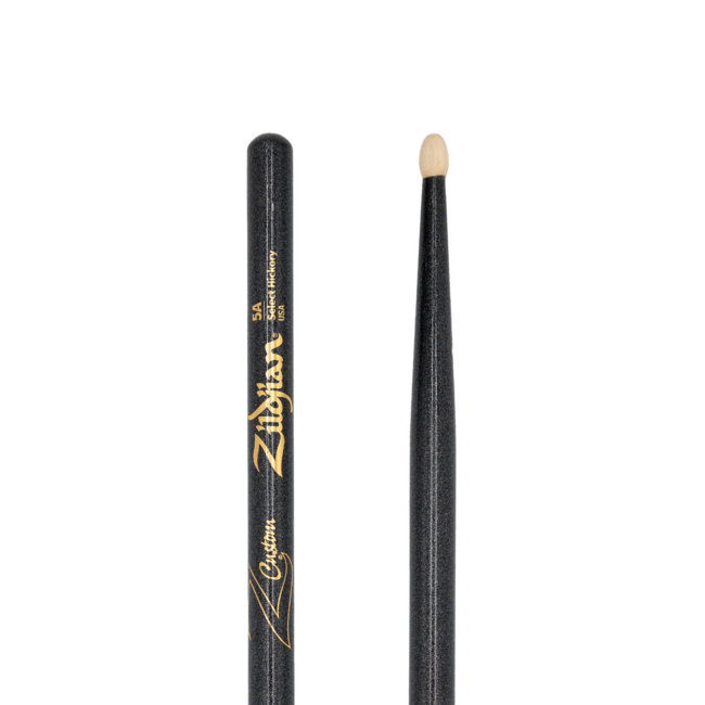 Zildjian ZIZ5ACB-ZC ZILDJIAN Drum Sticks, Z Custom LE, Hickory, Wood Tip, 5A, Black Chroma