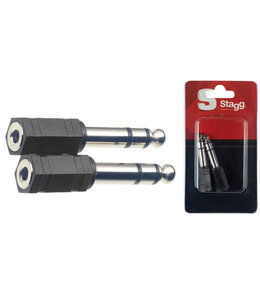 Stagg Adapter mstJ F-stJ koptelefoon adapter mini stereo Jack Female - Jack Male 2 stuks AC-PMSJFSH