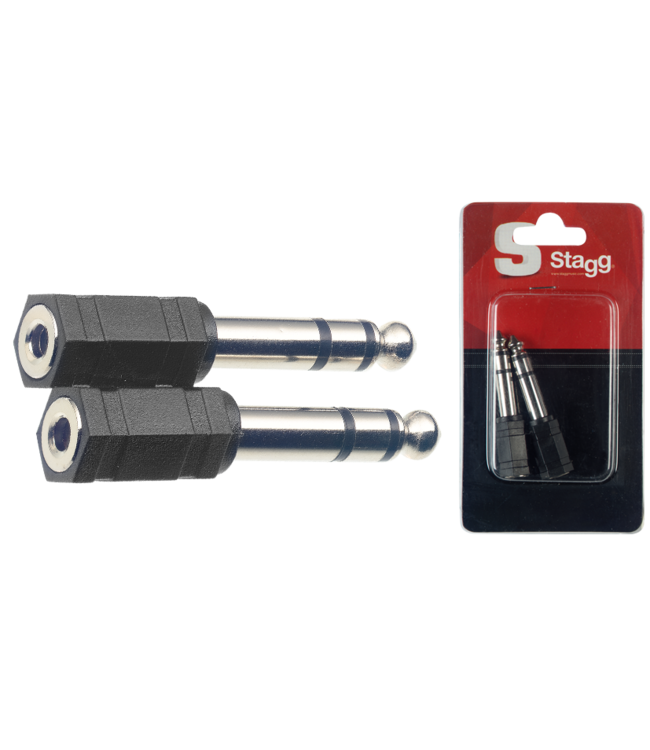 Stagg Adapter mstJ F-stJ koptelefoon adapter mini stereo Jack Female - Jack Male 2 stuks AC-PMSJFSH