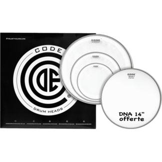 CODE CODE DRUMHEADS - PCO TPGENCLRR 10", 12", 14" clear + 14" DNA coated, Generator Rock Pack