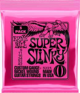 Ernie Ball CEB 3223 Packs met 3 sets - Super slinky 09 11 16 24 32 42