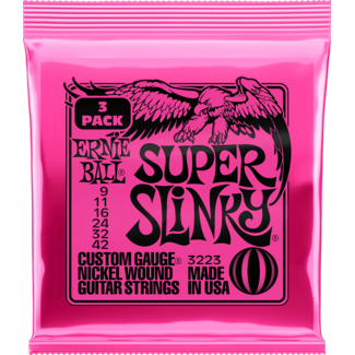 Ernie Ball ERNIE BALL - CEB 3223 Packs met 3 sets - Super slinky 09 11 16 24 32 42