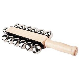 B-Percu HB-190 jingle bells, christmas, sleigh bells bellenboom met houten handvat 13 bellen van 30 mm
