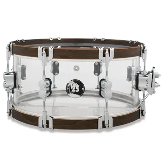 PDP PDLT651425TH snaredrum 25th Anniversary Limited, Clear Acrylic, Walnut Stain Maple hoop 14x6,5"