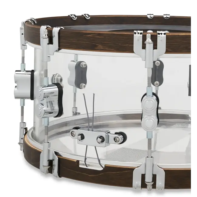 PDP PDLT651425TH snaredrum 25th Anniversary Limited, Clear Acrylic, Walnut Stain Maple hoop 14x6,5"