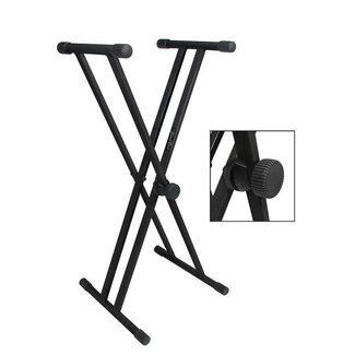 Boston KS-205 Boston keyboard stand, with 35cm top tubes, XX-model, twist lock CN/CN black