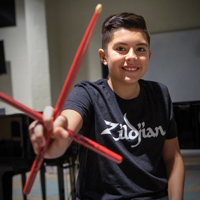 Zildjian T-Shirt T-Shirt, Youth Logo Tee, S, charcoal