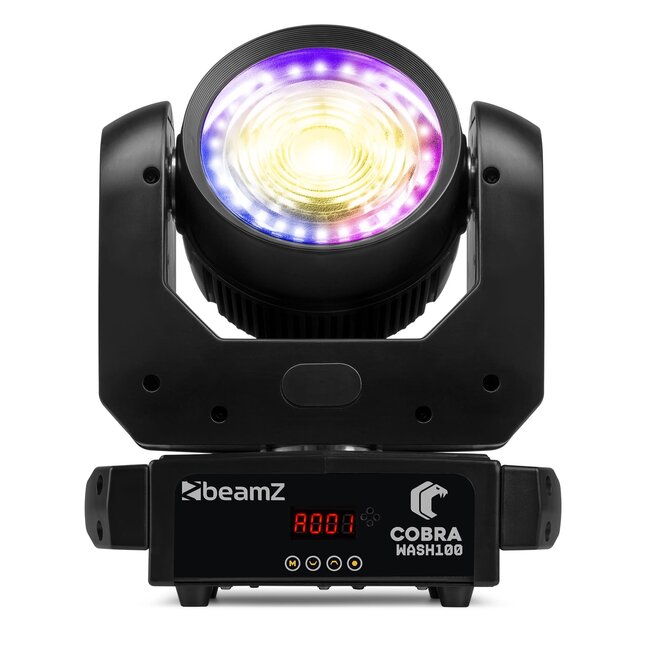 BeamZ Cobra Wash100 LED Moving Head CW/WW with LED Ring 150.435