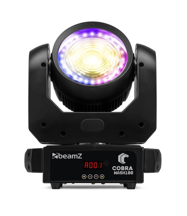 BeamZ Cobra Wash100 LED Moving Head CW/WW with LED Ring 150.435