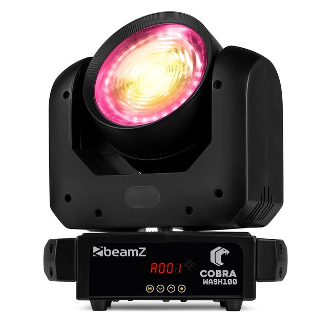 BeamZ Cobra Wash100 LED Moving Head CW/WW with LED Ring 150.435