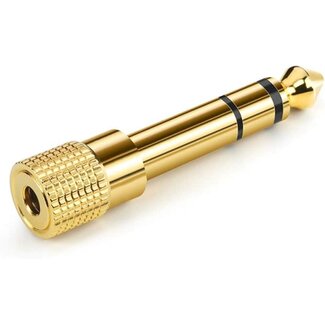 B System koptelefoon adapter 6.5mm male - 3.5mm Female gold