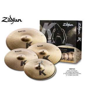 Zildjian ZIKP101 Cymbal pack K 15" Light HiHats 17" & 19" Dark Crash Thin, 21" K Sweet Ride