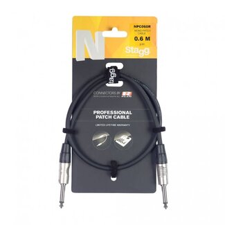 Stagg NPC030R patch kabel jack mono - jack mono 30cm 0.3m 1FT