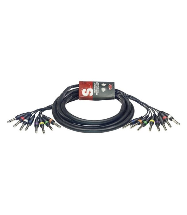 Stagg SML3/8P8PE kabel 3M MULTIKABEL 8 Jack male - 8Jack male GG 3 meter