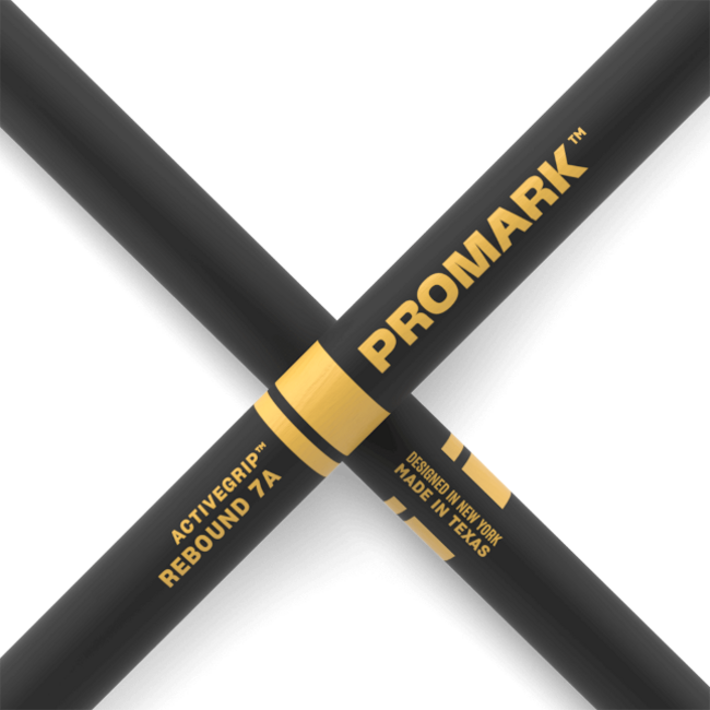PROMARK R7AAG Rebound 7A black hickory active grip drumsticks