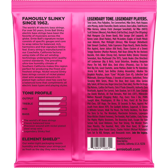 Ernie Ball Super Slinky Bass Strings Roundwound 2834 Set 45-65-80-100 basgitaar