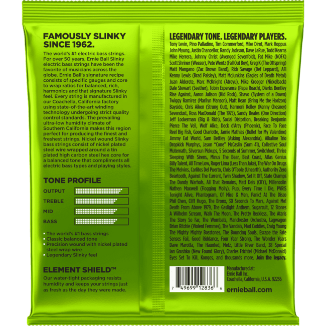 Ernie Ball Regular Slinky Bass5 Strings Roundwound 2836 Set 45-65-80-100-130 basgitaar