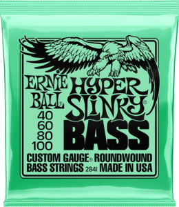 Ernie Ball Hyper Slinky Bass guitar Strings Roundwound 2841 Set 40-60-80-100