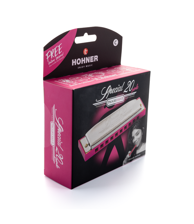 Hohner HOM568016P Mondharmonica, Special 20 Progressive, C, Roze