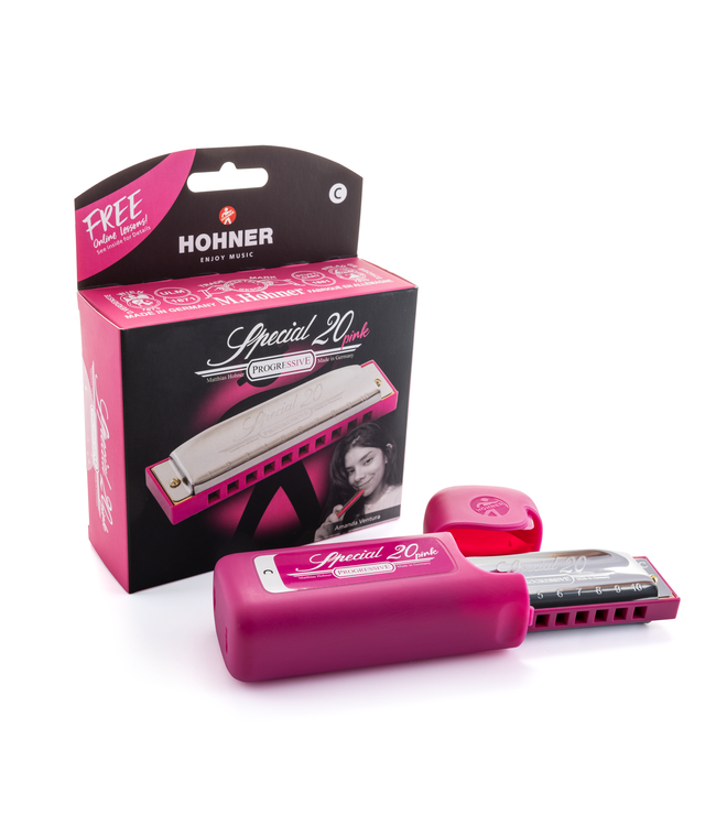 Hohner HOM568016P Mondharmonica, Special 20 Progressive, C, Roze