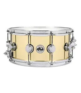 DW Collectors Brass snare drum 6.5x14 Polished chrome hardware DRVN6514SPC