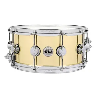 DW Collectors Brass snare drum 6.5x14 Polished chrome hardware DRVN6514SPC
