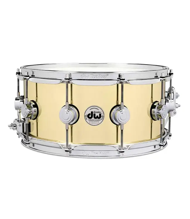 DW Collectors Brass snare drum 6.5x14 Polished chrome hardware DRVN6514SPC