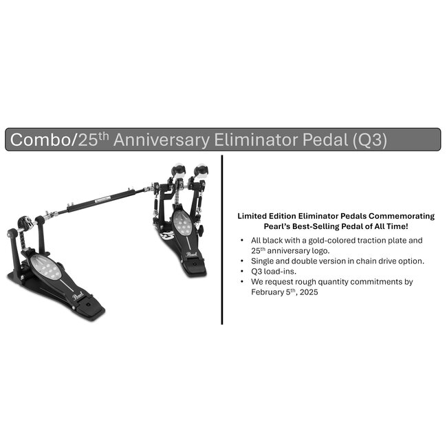 Pearl P-2052C/B Eliminator double Twin bassdrum  pedal Anniversary Black